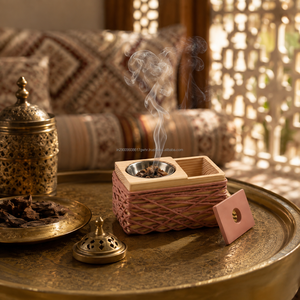 Wood Mubkhar <b>Bakhoor</b> <b>Burner</b> | Arabic Eco-Friendly Hand-made Durable Incense <b>Burner</b> for Oud Home Fragrance Aromatherapy - Product Image 3