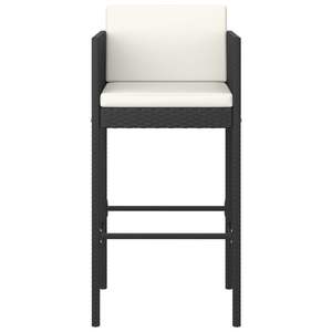 Ensemble de bar de jardin en rotin PE noir et blanc crème avec support en acier, meubles d'extérieur durables et élégants - Product Image 4