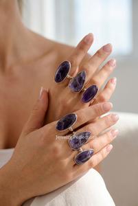 Offre Spéciale : Bagues en Améthyste Naturelle Faite à la Main, Plaqué Argent sur Laiton, pour Femmes – Vente en Gros, Idéales pour les Fêtes, Prix d'Usine, Bijoux de Haute Qualité - Product Image 2