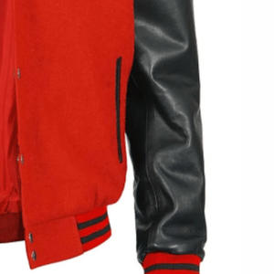 Vestes universitaires en gros, broderie de logo personnalisée, corps en laine, manches en cuir PU, veste de baseball, vestes uniformes d'équipe - Product Image 6