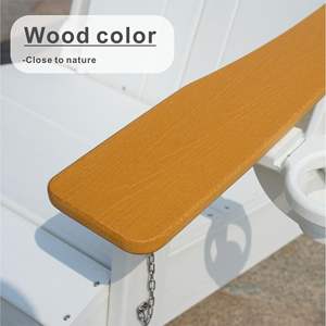 Chaise Adirondack en HDPE pour terrasse extérieure avec accoudoirs, porte-gobelets et emplacements pour téléphone - Product Image 6