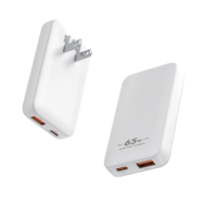 65W GaN Ultra Slim PD Schnellladegerät 1C Typ-C Netzteil Adapter Faltbarer US-Stecker für Handy Laptop