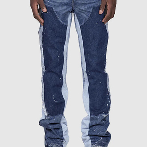 Custom Vintage Winter Streetwear Hip Hop Trendy Washed Denim <b>Jeans</b> Stonewashed Casual Baggy Loose Fit Straight 100% Cotton Men - Product Image 6