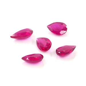 Rubis naturels de Bangkok, formes poire calibrées 7x10mm, pierres précieuses de rubis naturelles facettées en vrac pour la fabrication de bijoux, prêtes à l'emploi - Product Image 3