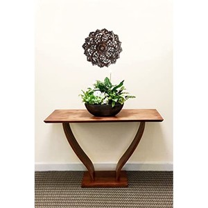 Sculpture artisanale en bois de Jatoba en forme de fleur de lotus, vente en gros |   Moradabad - Product Image 3