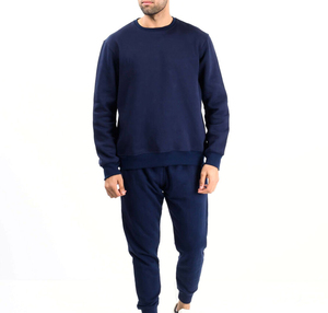 Conjunto Deportivo Personalizado para Hombre, Sudadera de Cuello Redondo, Pantalón Largo, Color Sólido, Ropa Casual con Bolsillos Laterales - Product Image 4