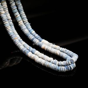 Perles en opale bleue péruvienne, forme de pneu Heishi, 6 mm, 7 mm, perles en pierres précieuses naturelles pour la fabrication de bijoux, brins de 16 pouces, prix de gros - Product Image 4
