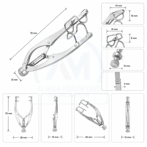 Retractor Oftálmico AL MIDA, Instrumento Quirúrgico Manual con Certificación CE Clase II ISO13485 para Uso en Quirófanos - Product Image 4