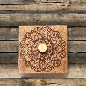 Caja Decorativa de Madera de Mango con Tapa con Bisagras, Caja de Almacenamiento de Madera, Cajas Decorativas con Tapas, Regalos de Navidad - Product Image 5