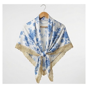 Pañuelo de Seda Cuadrado para Mujer MOSTU APPROACH, Estampado Floral, Elegante, Multifuncional, Accesorio de Moda para Todas las Temporadas - Product Image 1