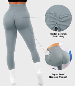 Women Butt Lifting Scrunch Butt Leggings <b>Tummy</b> <b>Control</b> High Waisted Solid Sports Workout Gym Running Compression Tight Yoga Pant - Product Image 3