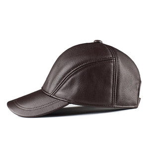 2026 New Arrival Leather Baseball Cap For Unisex Best Manufacture And Supplier Street Wear Genuine Leather Cap - Product Image 4