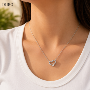 Heart Shape Round Cut Diamond Pendant Necklace 14K Plated Gold <b>Box</b> Chain Romantic <b>Valentine</b> Day <b>Gift</b> Women Jewelry - Product Image 5