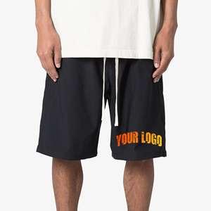 Shorts cargo en toile unie pour hommes - Multiples poches, confortables pour la gym et la course, taille élastique, coupe ample, respirants, écologiques - Product Image 1