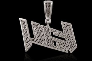 <b>Custom</b> Iced Out Letter Pendant Moissanite Charm Cubic Zirconia <b>Name</b> <b>Necklace</b> Hip Hop Gold Plated Chain Jewelry for Men Women - Product Image 2