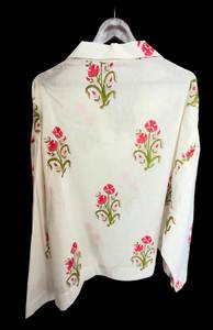 Chemise décontractée pour homme, coupe ample, imprimé floral dessiné à la main, manches longues, col rabattu, respirante, 100% coton, été, ODM - Product Image 4