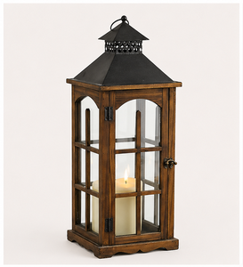 Factory Price Vintage Wooden and Metal Decorative Lantern Rustic Farmhouse <b>Candle</b> Holder for Indoor Outdoor In <b>Cheap</b> Price - Product Image 1