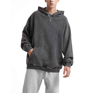 Sudadera con Capucha para Hombre, Lavado Ácido, Algodón Suave, Antiarrugas, Antipilling, Secado Rápido, Transpirable, Teñido Liso, Color Sólido, Otoño - Product Image 5