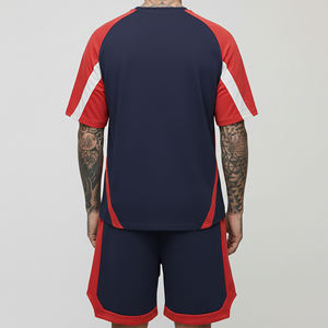 Ensemble 2 pièces pour homme, style tendance, avec logo brodé personnalisé, lettres unies, été, grande taille, streetwear, coupe classique, 100% coton respirant - Product Image 2