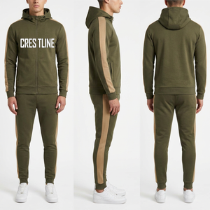 Ensemble de survêtement unisexe Crestline, couleur gris et violet, blocs de couleur, manches longues, fermeture éclair sur le devant, poches latérales, style sportif, pour l'automne - Product Image 6