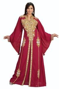 Dubai Muslim Eid Ramadan Islamic Abaya <b>Kaftan</b> Jubbah for Women Long Sleeves Floor Length <b>Plus</b> <b>Size</b> Hand Beaded - Product Image 2