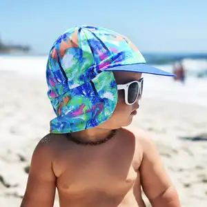 custom quick dry UV protection soft brim baby sun hat, kids Legionnaire Hat beach swim flap Chaser Cap summer hat for toddler