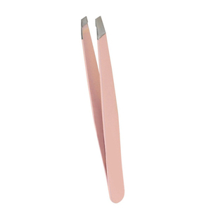 Pince à épiler pour sourcils en acier inoxydable, 9.5cm, pointe plate, rose, noire, pour épilation du visage, outil cosmétique professionnel pour les yeux, 1 pièce - Product Image 6