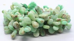 Perles de chrysoprase naturel lisses en forme de poire, perles de chrysoprase en forme de poire longue, perles de pierres précieuses en chrysoprase, prix de gros, lot en vrac de 8 pouces - Product Image 4