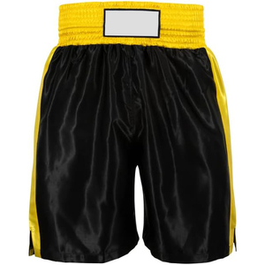 Pantalones Cortos de Boxeo Negros Unisex, Corte Regular, Algodón Elástico, Ligeros y Transpirables, para Artes Marciales Mixtas, Talla Adulto, Logotipo en la Espalda - Product Image 4