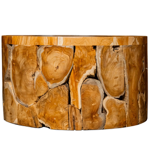 Table de salon en teck rustique ARTERRA, artisanat de luxe en bois, mettant en valeur la texture naturelle de la racine de teck, design exquis - Product Image 1