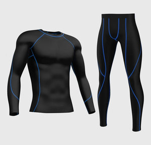 <b>Men's</b> Red Compression Eco-Friendly Breathable Regular Fit Full Sleeve Shirt Pants Set Crew Neck Quick Dry Sport Wear All Seasons - Product Image 3