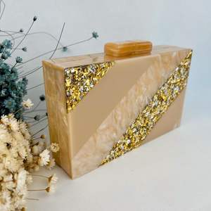 Eco Luxury Handcrafted Resin Women's Wedding <b>Clutch</b> Elegant Decorations for <b>Brides</b> - Product Image 1