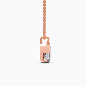 Emerald Cut Diamond <b>Necklace</b> Women's White <b>Gold</b> Certified Classic Engagement Jewelry D Color Natural Stone - Product Image 5