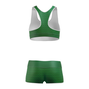 Conjunto Deportivo Sublimado Personalizado para Mujer, Bra Deportivo y Pantalones Cortos de Cintura Alta para Yoga, Gimnasio, Ejercicio, Ropa Deportiva OEM - Product Image 2