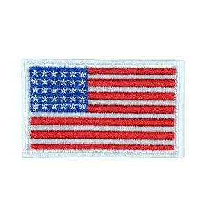 Country Flag Iron on Patches Europe America Germany Britain France Canada Clothing Badge Embroidery Wholesale