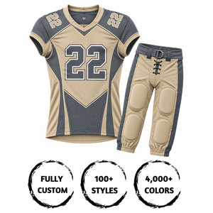 Conjunto de Uniforme de Fútbol Americano para Hombre, Sublimado, Cuello en V, Manga Corta, Poliéster Transpirable, Ajustado, para Todas las Temporadas - Product Image 3