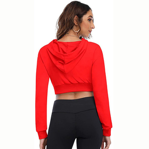 Women's Fashionable Crop <b>Top</b> Hoodie For Street Wear Lightweight Breathable Quick Dry Ladies Crop <b>Top</b> Hoodie - Product Image 2