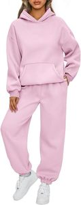 Conjunto de Sudadera con Capucha Oversize y Pantalones de Chándal de Forro Polar Premium para Mujer, Conjunto Deportivo de Sudadera con Capucha y Pantalones de Chándal para Mujer - Product Image 1