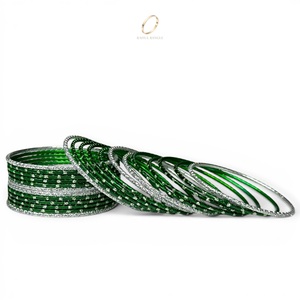 Nuevo Juego de Brazaletes Modernos de Acero Inoxidable Plateado con Circonitas para Mujer, Joyería de Moda India para Bodas, Fabricante de Joyería - Product Image 1