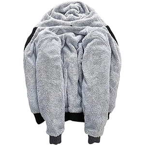 Sweat à capuche en polaire vierge épais surdimensionné de haute qualité 300 grammes 100% polyester hommes hiver brodé - Product Image 2
