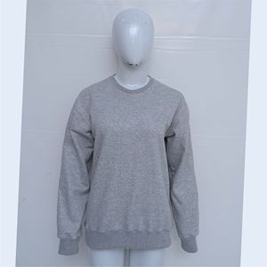 Sweat-shirt classique gris clair à col rond en molleton de coton uni, vêtement décontracté, commandes en gros, impression de logo personnalisé, fourniture d'usine - Product Image 1