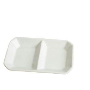 Plato Rectangular de Cerámica de 2 Secciones para Salsas y Condimentos, No Tóxico, Apto para Lavavajillas, Ecológico, para Uso en Restaurantes y Hoteles - Product Image 3