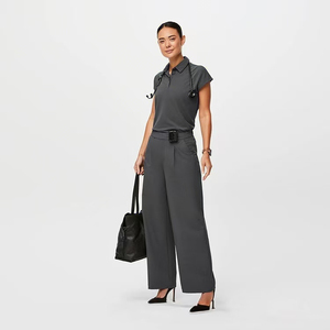 Tenues médicales pour femmes à manches courtes avec logo personnalisé, ensembles d'uniformes extensibles et respirants pour infirmières, blouses pour femmes, vêtements d'hôpital pour médecins - Product Image 4