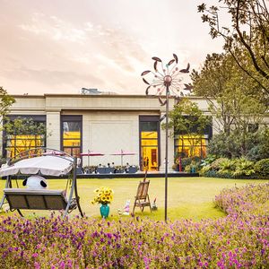 Girandola Cinetica a Sfera di Vetro a Energia Solare Bidirezionale con Illuminazione LED, Sculture Eoliche per Giardino, Luci Solari da Giardino - Product Image 2