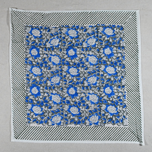 The FABRIA Hand Drawn Floral Pattern Cotton Bandana <b>Head</b> Scarf-Handmade Indian <b>Style</b> Skin-Friendly Quick Dry Breathable Durable - Product Image 3