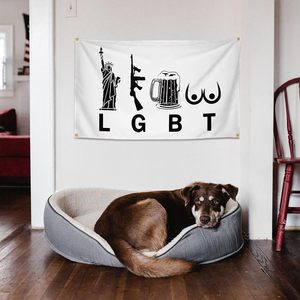Флаг LGBT из прочного полиэстера, забавный, с изображением пивных грудей, 3x5 футов, с четырьмя латунными люверсами - Product Image 2