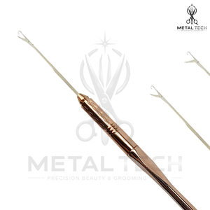 Kit d'outils de salon : Aiguille à boucle en acier inoxydable avec poignée or rose pour extensions capillaires et crochet de tirage - Product Image 3
