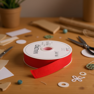 Ruban tissé Ilan 3,8 cm x 22 m, rouge, pour travaux manuels - Product Image 2