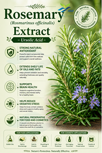 Approvisionnement direct d'usine HGO en extrait naturel pur de romarin (Rosmarinus officinalis) acide ursolique 45% (extrait standardisé) - Product Image 2