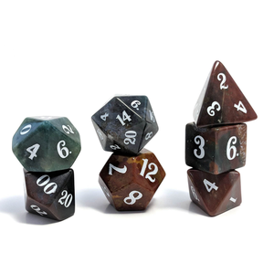High quality stone dice Fancy jasper natural <b>crystal</b> reiki healing gemstones Engraved stone custom dice <b>set</b> Vikings <b>crystal</b> - Product Image 5